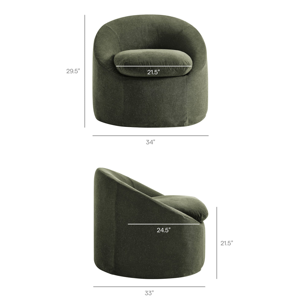 Sadie Slipcovered Linen-Blend Round Accent Chair