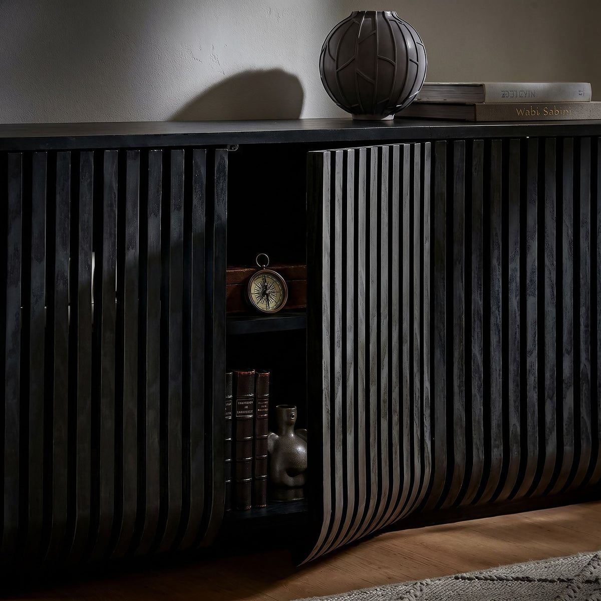 Fortitude 75" Curved Sideboard Storage Cabinet