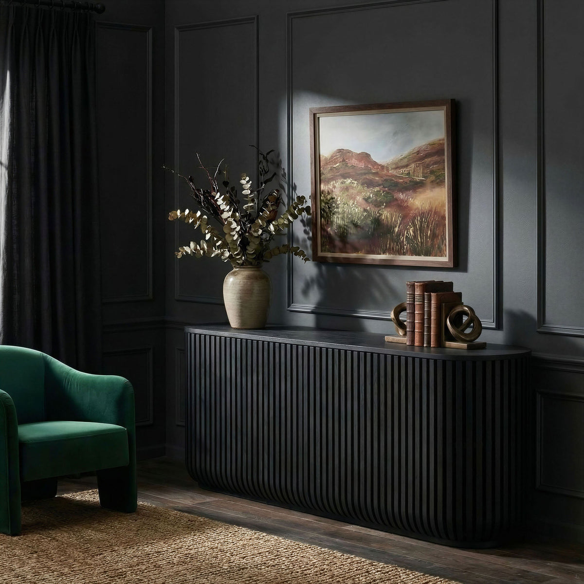 Fortitude 75" Curved Sideboard Storage Cabinet