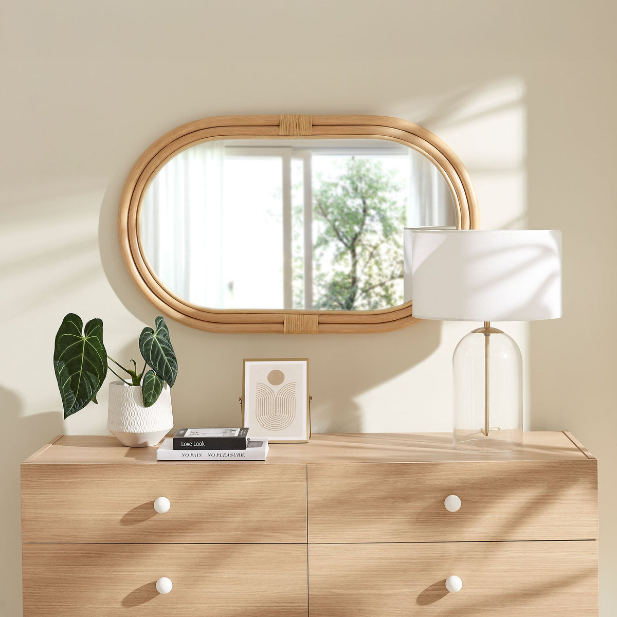 Corsica Oval Rattan Wall Mirror