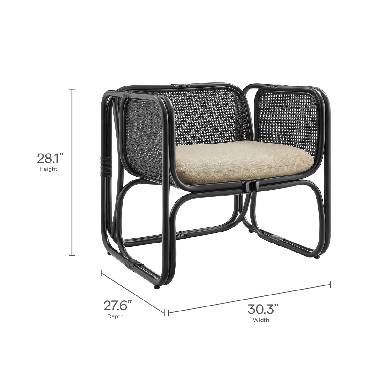Ellis Natural Rattan Accent Armchair