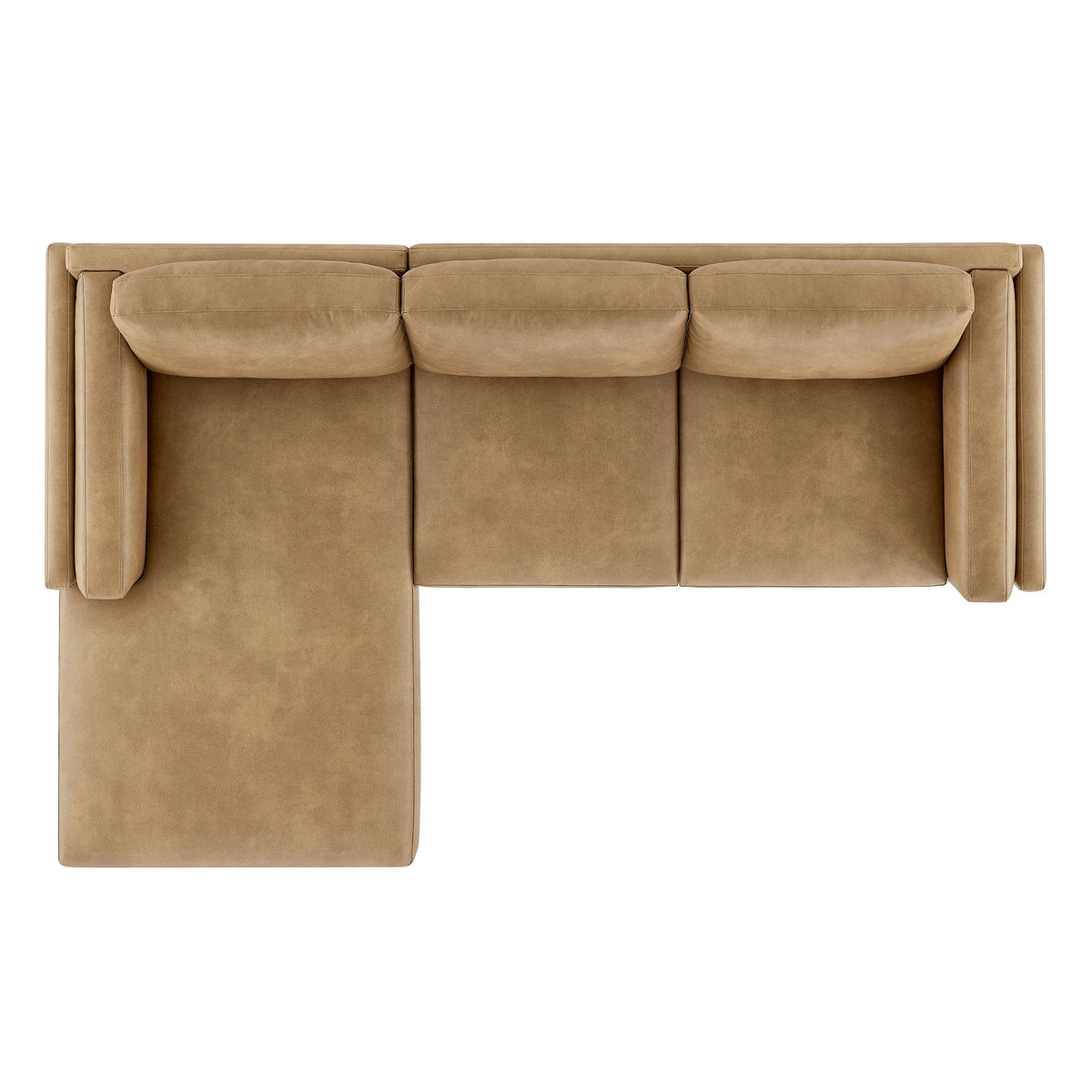 Roscoe Left-Facing Vegan Leather Sectional Sofa with Chaise - view 3