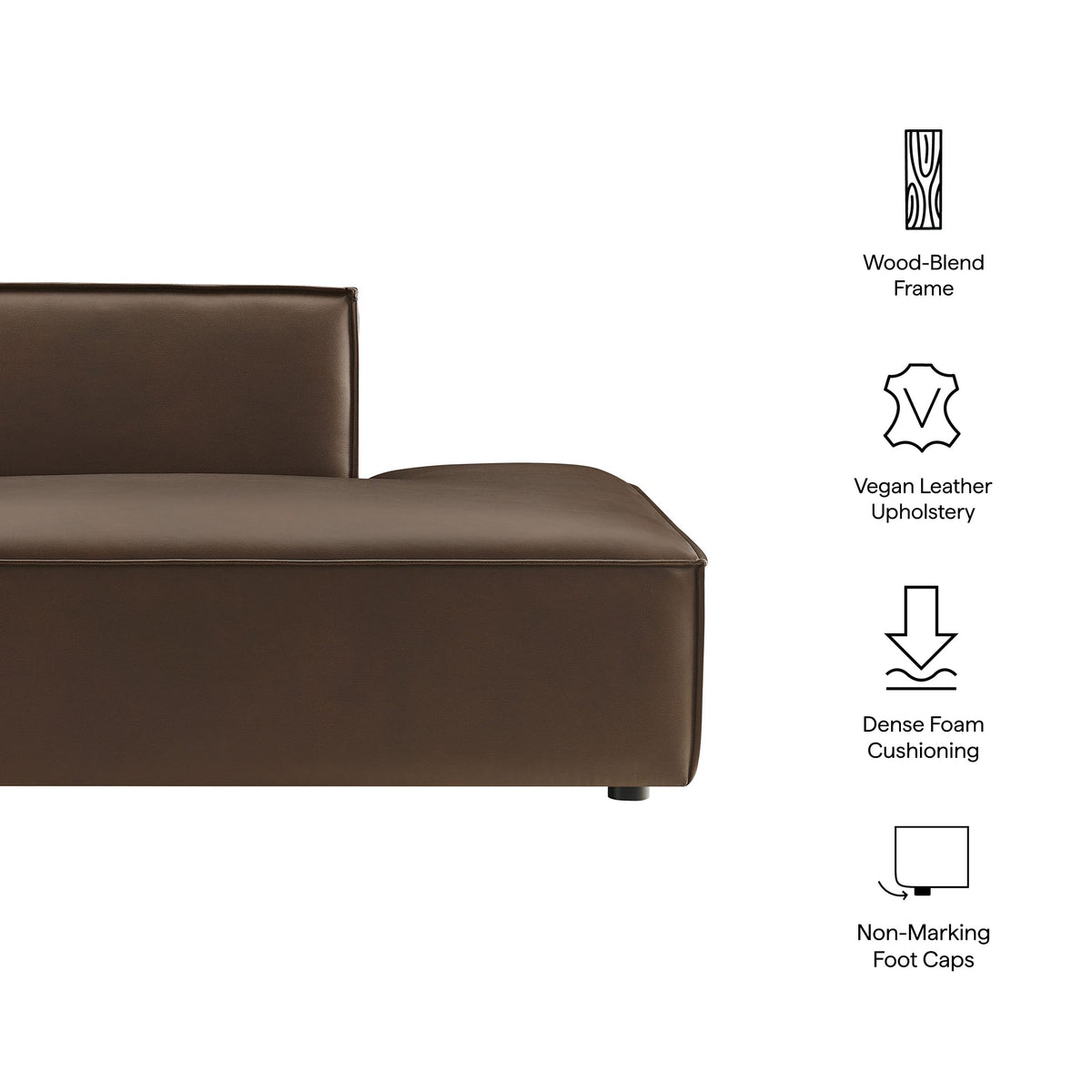 Restore Vegan Leather Right-Facing Armless Modular Chaise