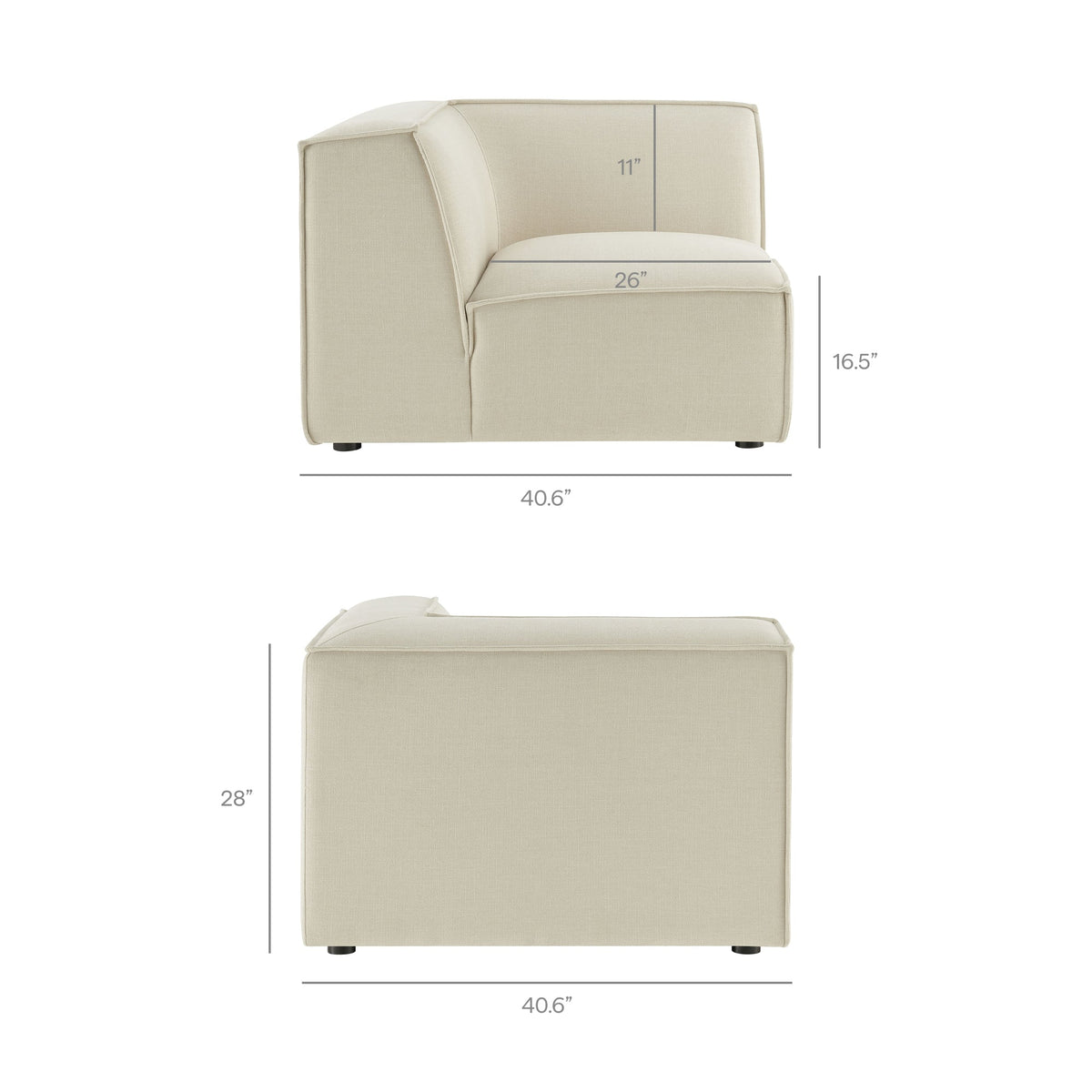 Restore Performance Fabric Upholstered Modular Corner Chair