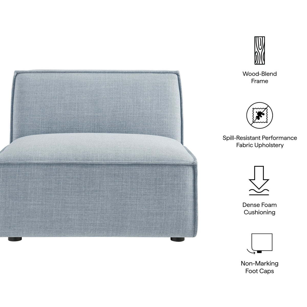 Restore Performance Fabric Upholstered Armless Modular Chair