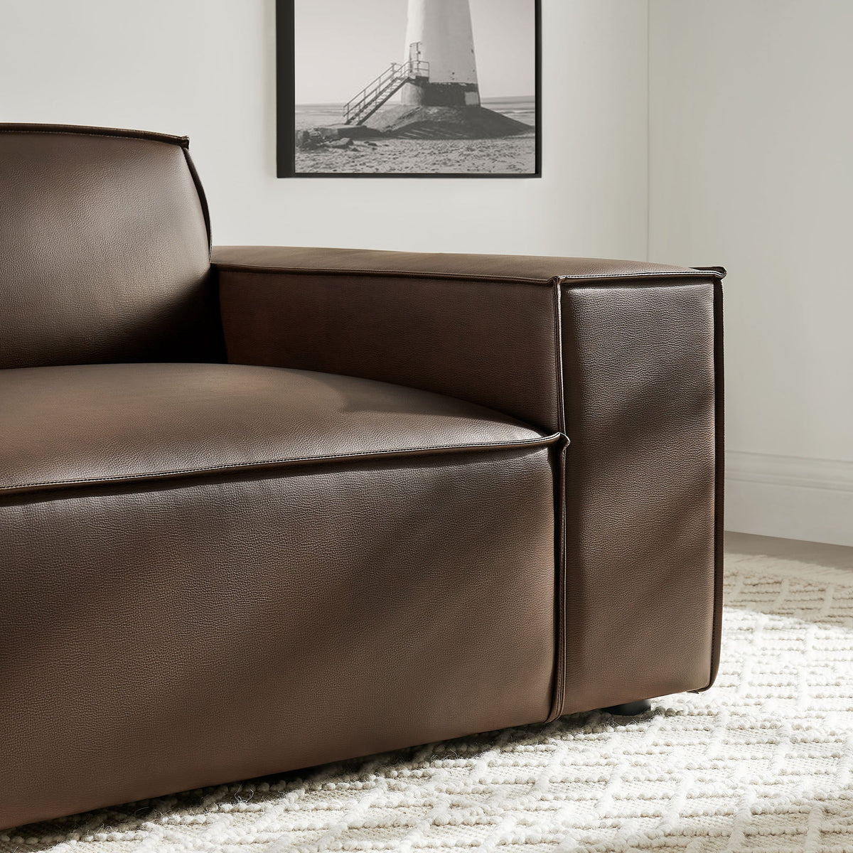 Restore Vegan Leather Right-Facing Modular Lounge Chair