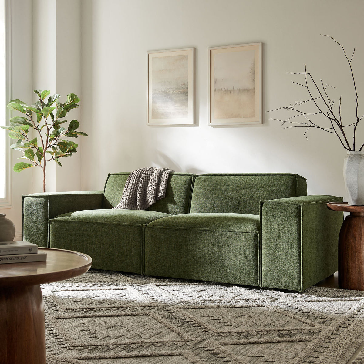 Restore 2-Piece Performance Fabric Upholstered Modular Loveseat