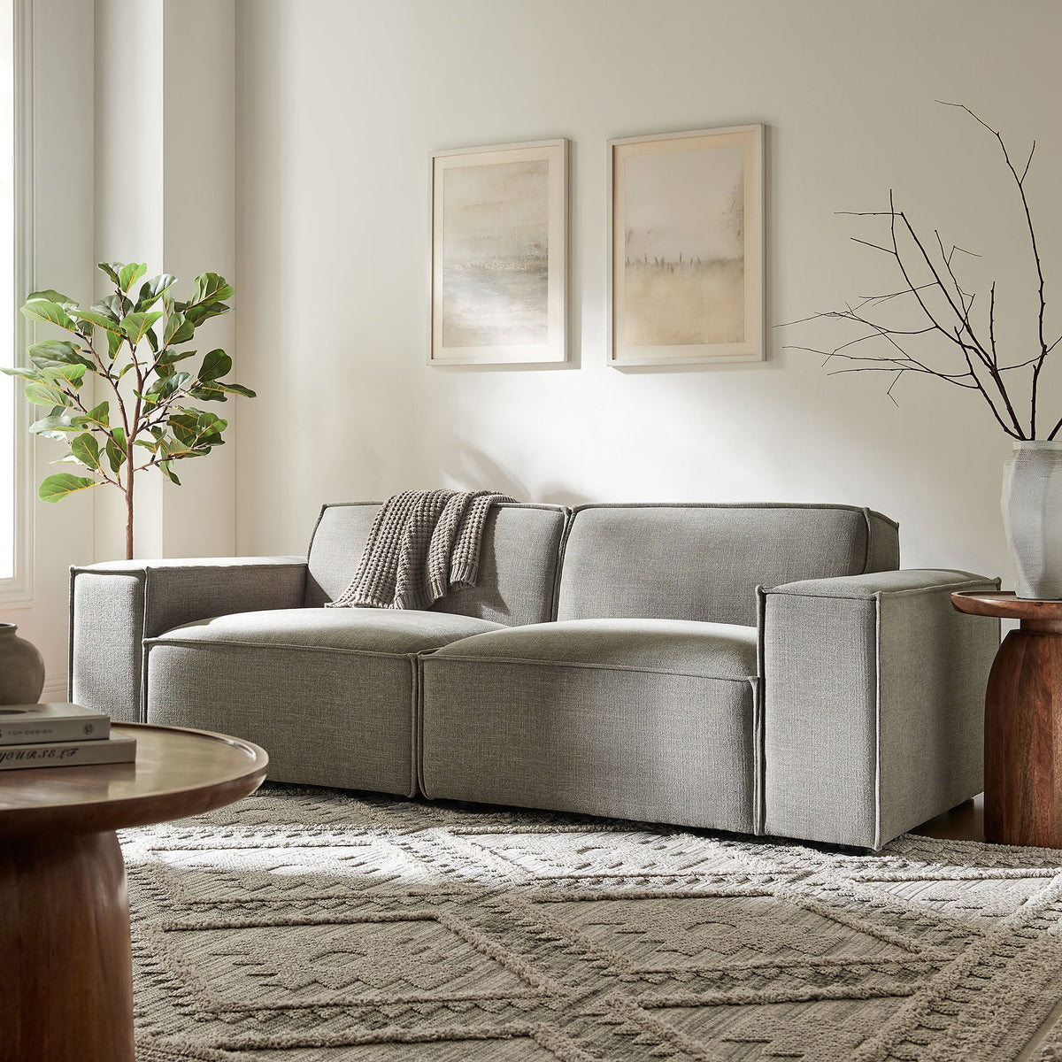 Restore 2-Piece Performance Fabric Upholstered Modular Loveseat