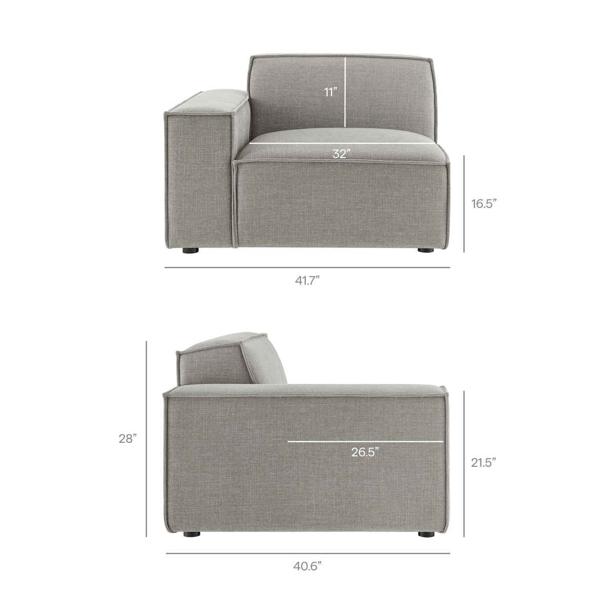 Restore 2-Piece Performance Fabric Upholstered Modular Loveseat
