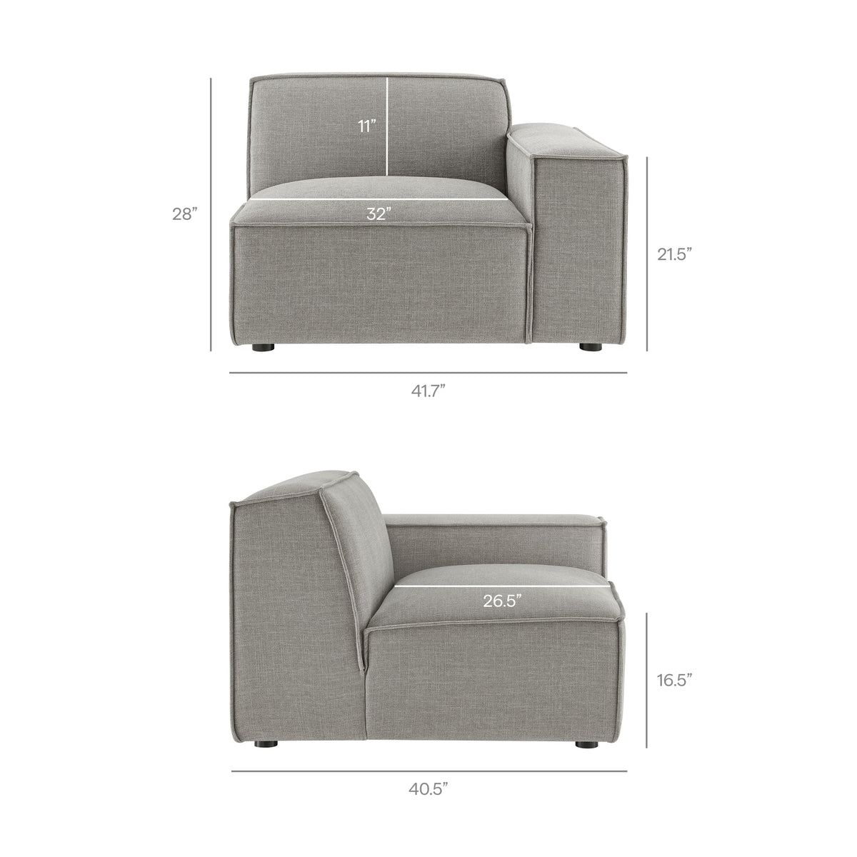 Restore 2-Piece Performance Fabric Upholstered Modular Loveseat