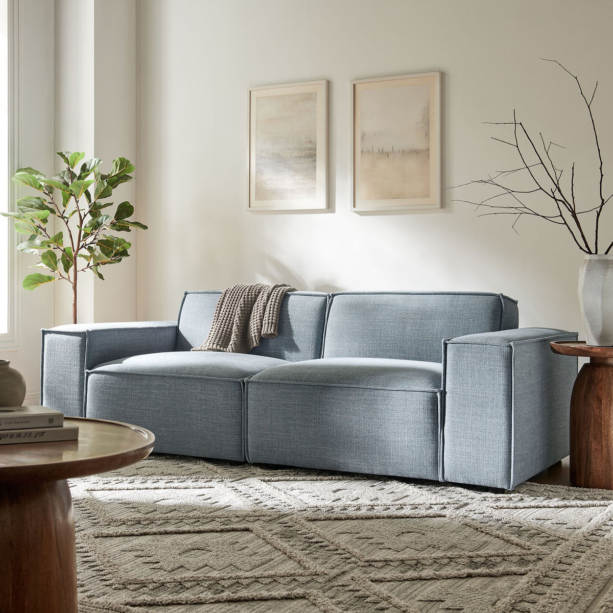 Restore 2-Piece Performance Fabric Upholstered Modular Loveseat