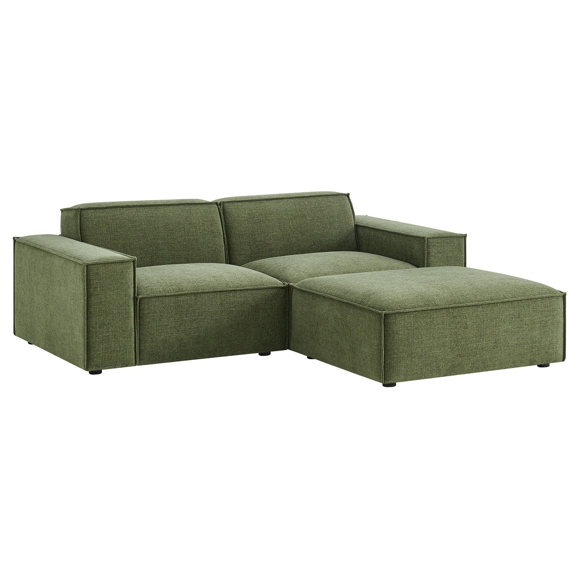 Restore 3-Piece Performance Fabric Upholstered Modular Loveseat with Ottoman