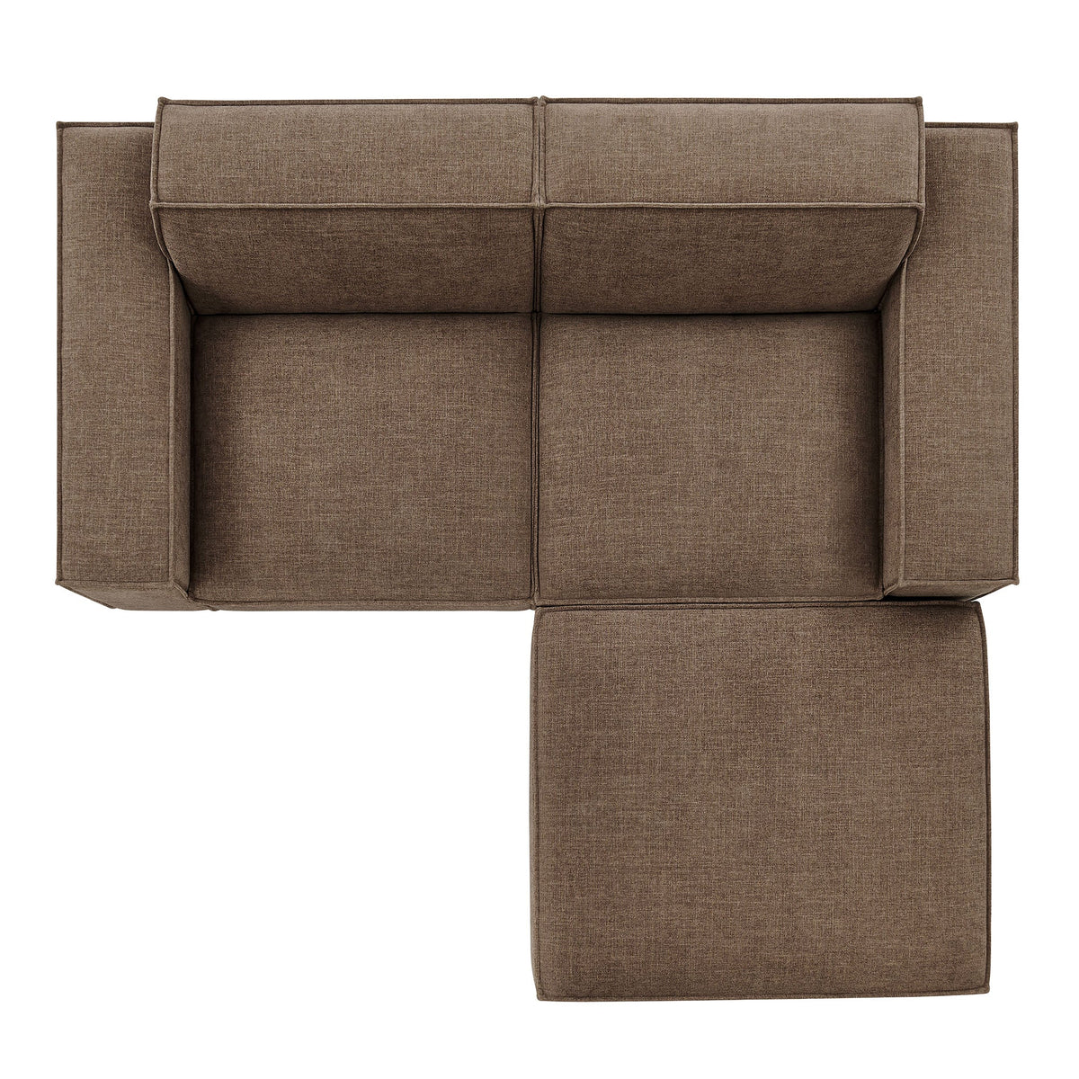 Restore 3-Piece Performance Fabric Upholstered Modular Loveseat with Ottoman