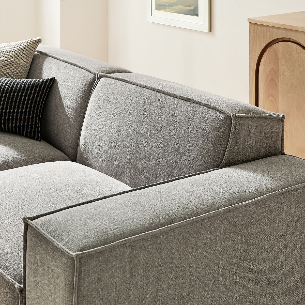 Restore 3-Piece Performance Fabric Upholstered Modular Loveseat with Ottoman
