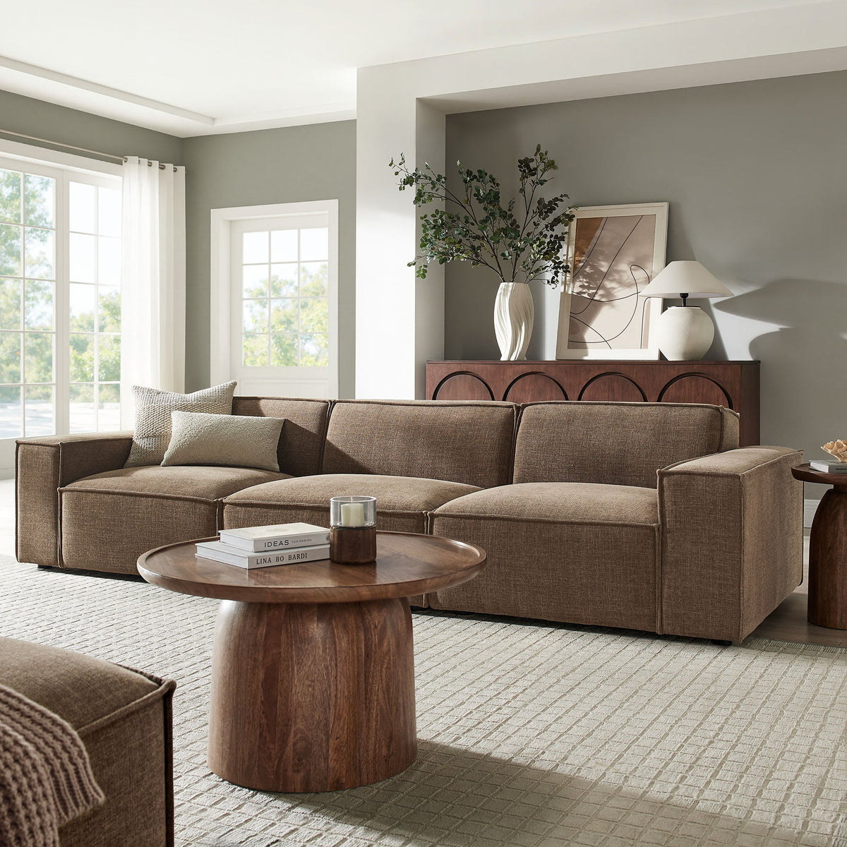Restore 3-Piece Performance Fabric Upholstered Modular Sofa Set