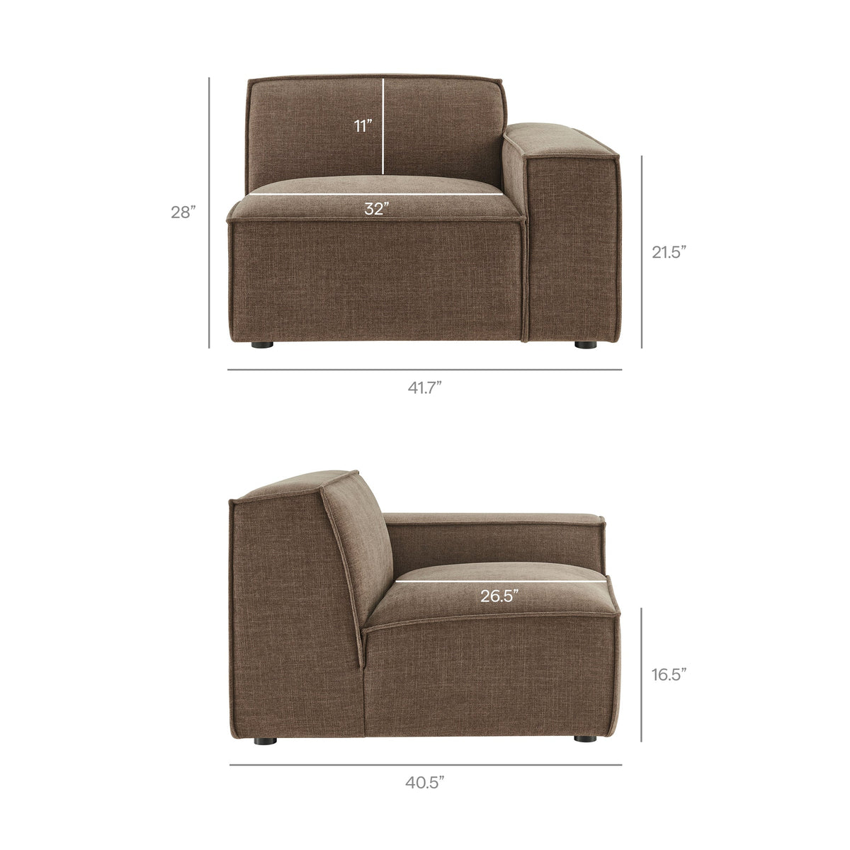 Restore 3-Piece Performance Fabric Upholstered Modular Sofa Set