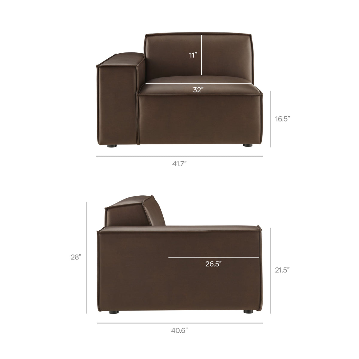 Restore 3-Piece Vegan Leather Modular Sofa Set