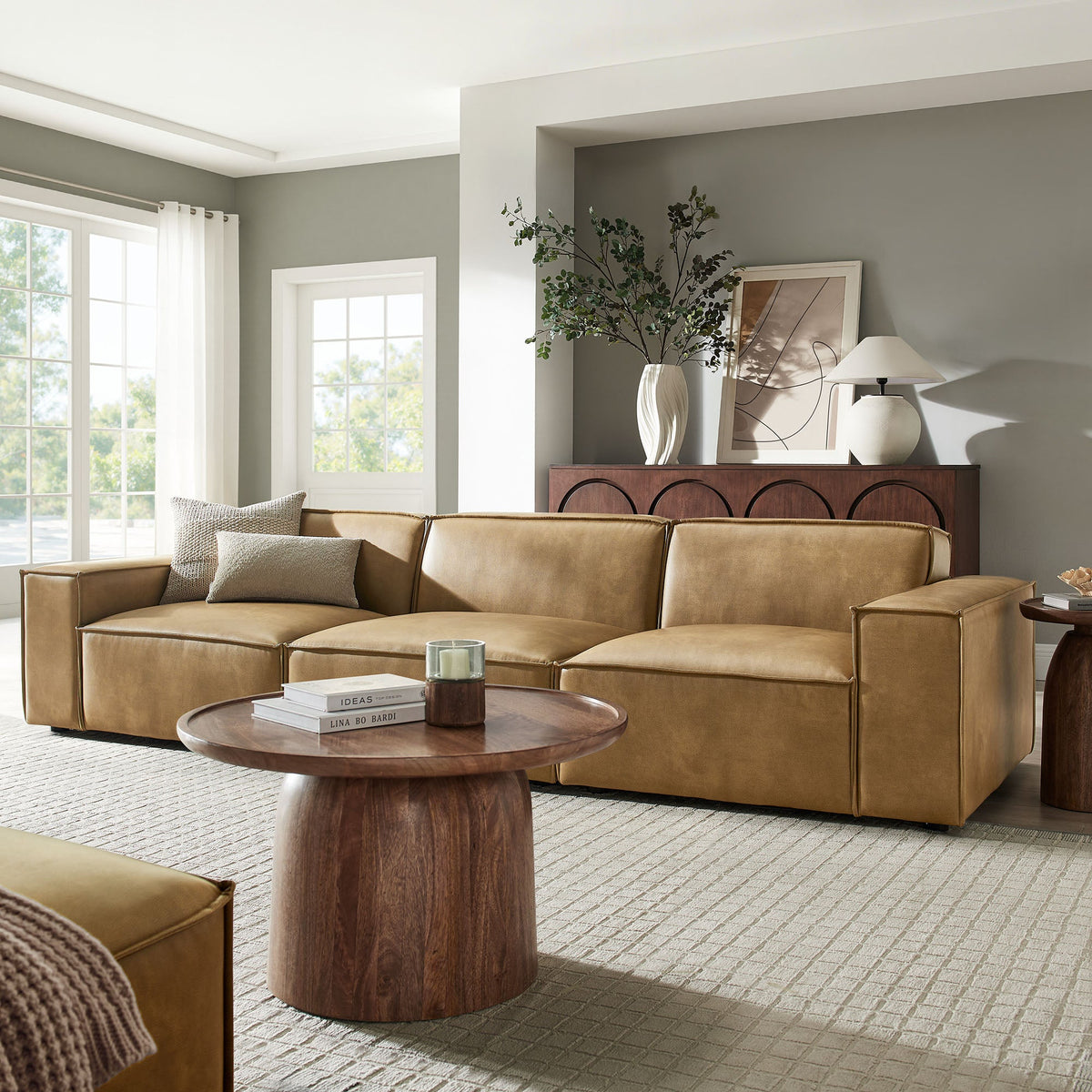 Restore 3-Piece Vegan Leather Modular Sofa Set