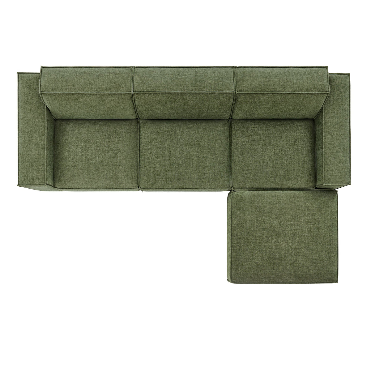 Restore 4-Piece Performance Fabric Upholstered Modular Sofa Set with Ottoman