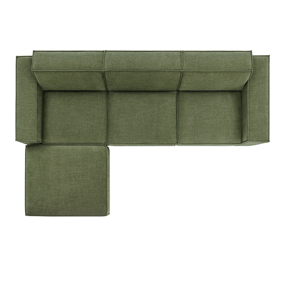Restore 4-Piece Performance Fabric Upholstered Modular Sofa Set with Ottoman