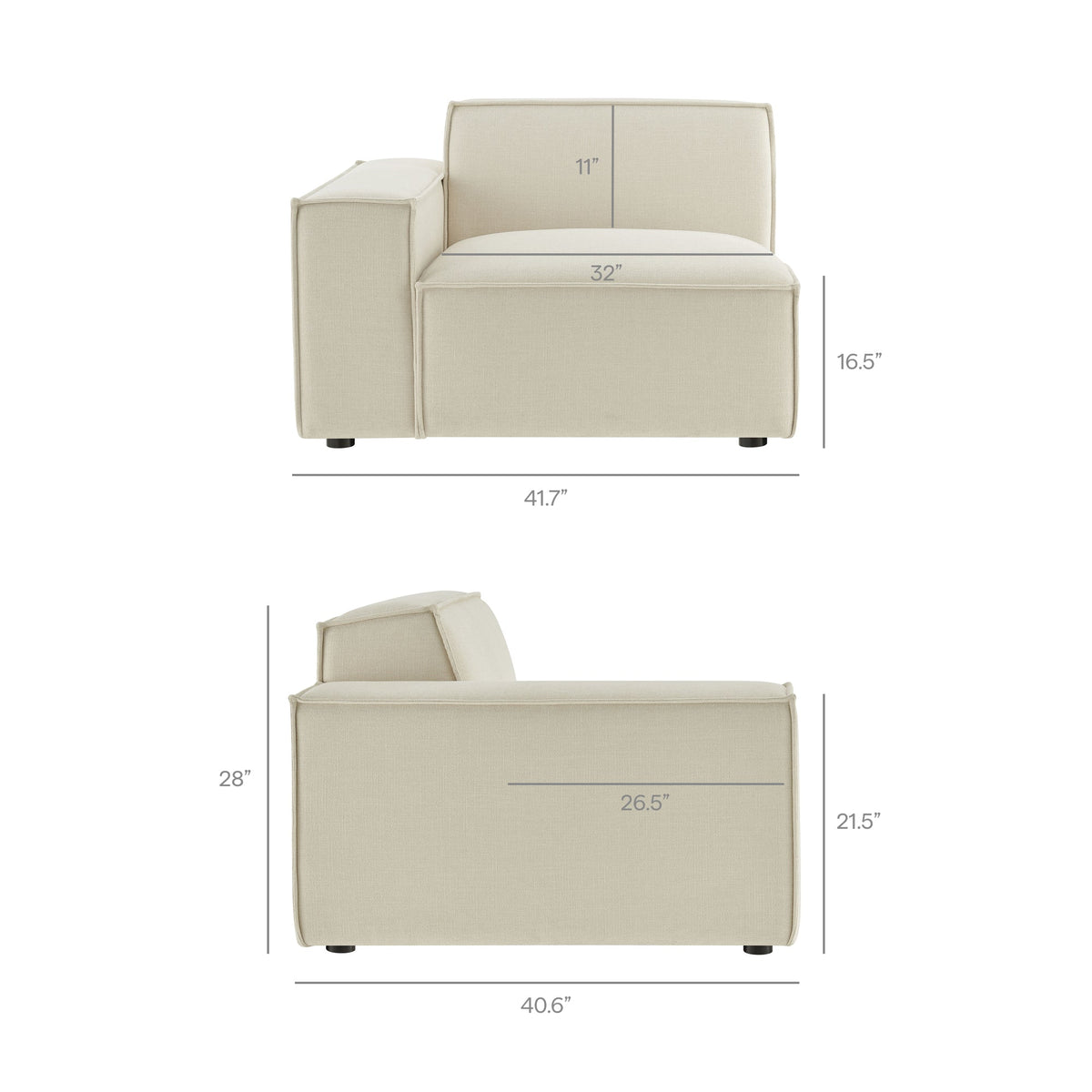 Restore 5-Piece Performance Fabric Upholstered Modular L-Shaped Sofa