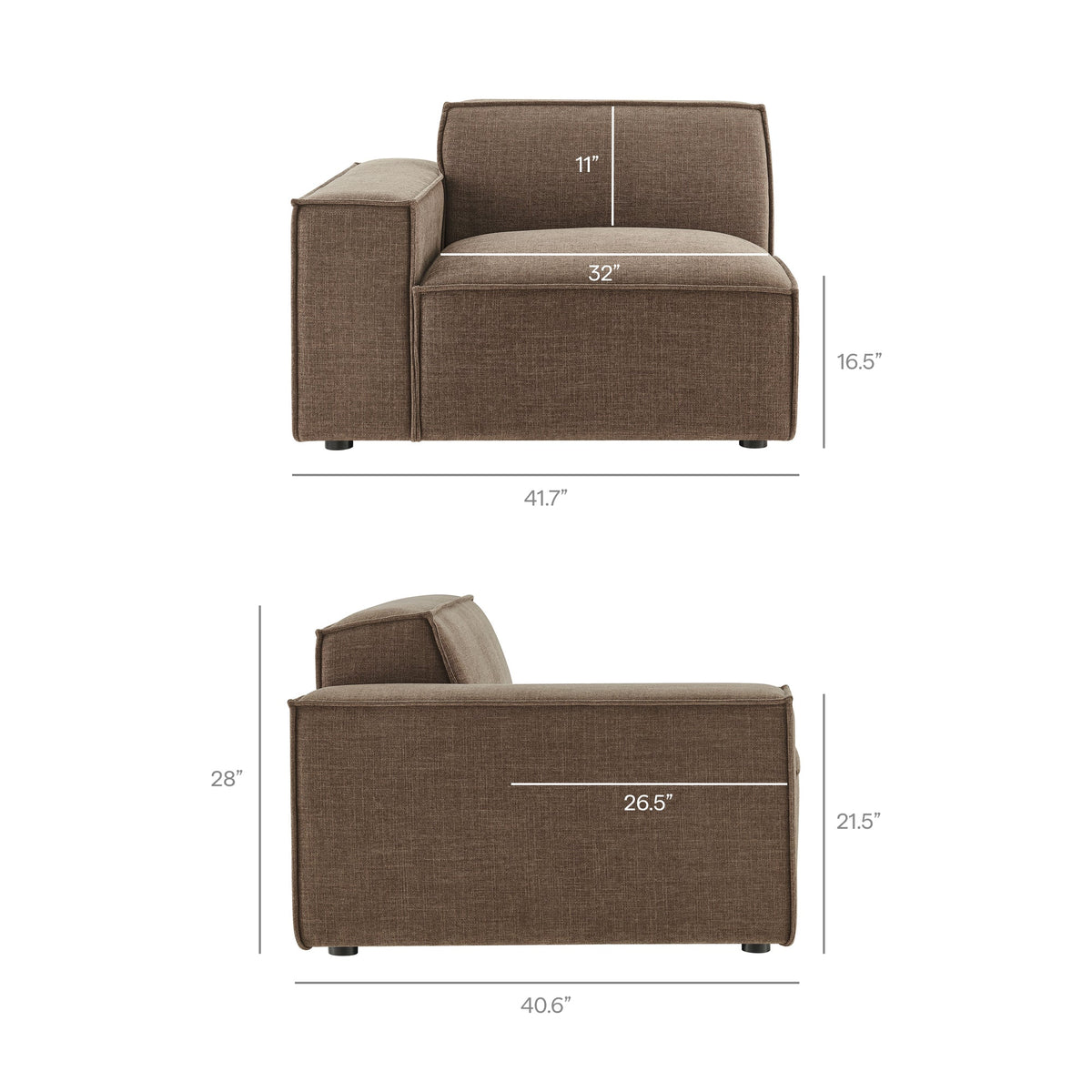 Restore 5-Piece Performance Fabric Upholstered Modular L-Shaped Sofa