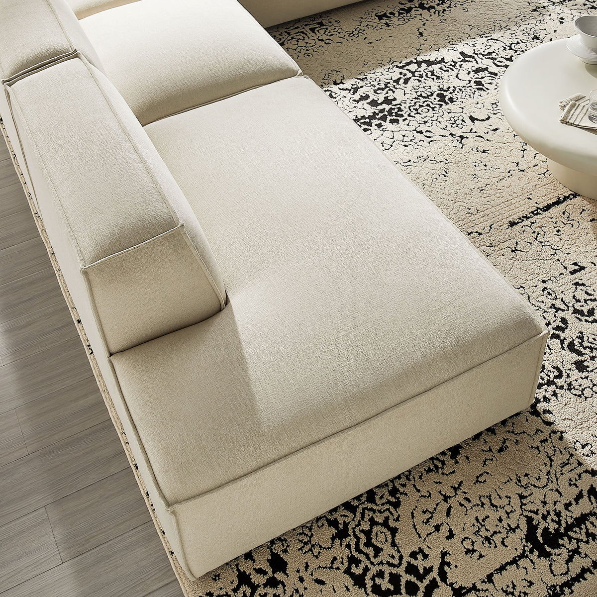 Restore 4-Piece Performance Fabric Upholstered Modular L-Shaped Armless Sectional Sofa