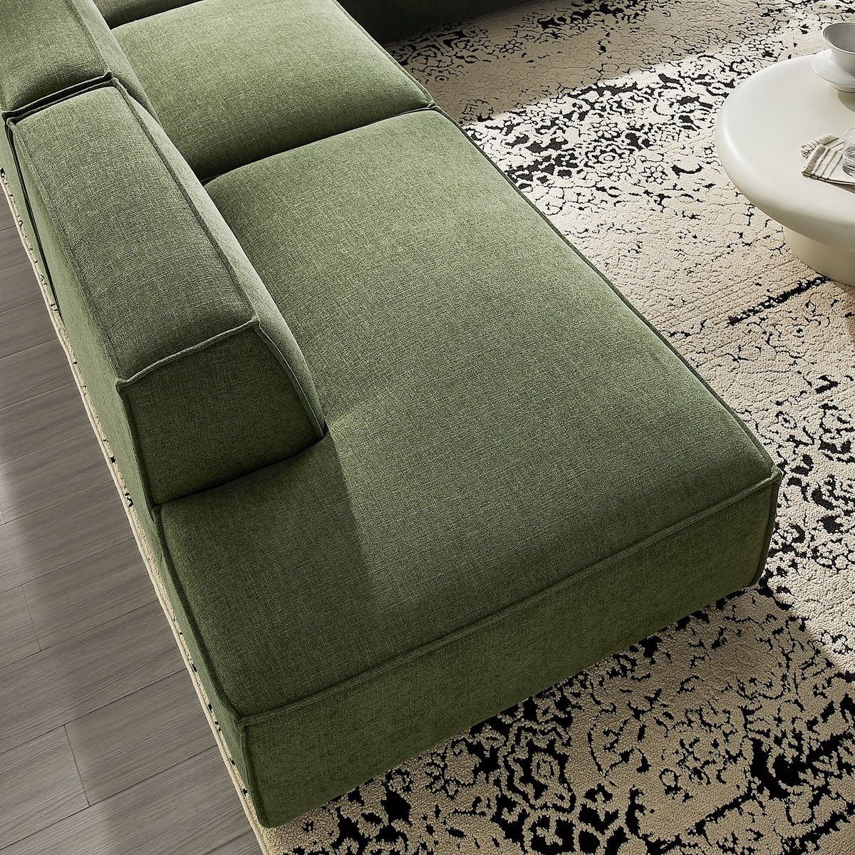 Restore 4-Piece Performance Fabric Upholstered Modular L-Shaped Armless Sectional Sofa