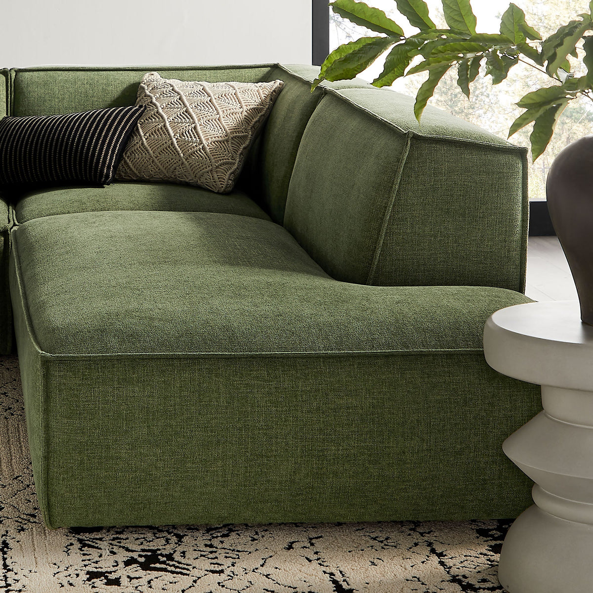 Restore 4-Piece Performance Fabric Upholstered Modular L-Shaped Armless Sectional Sofa