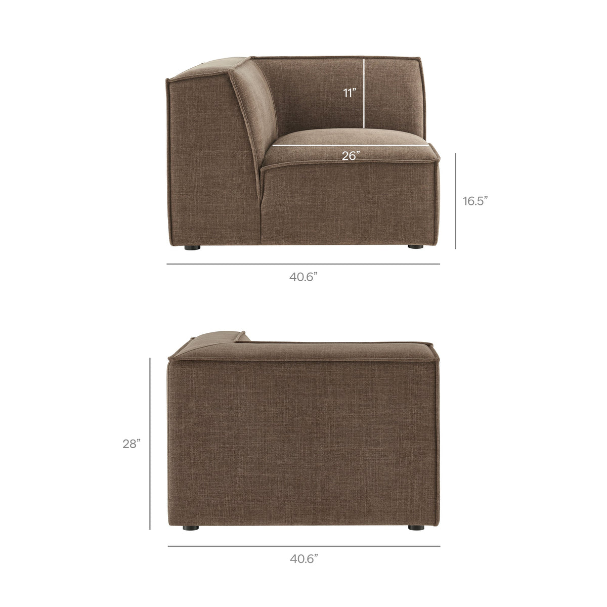 Restore 4-Piece Performance Fabric Upholstered Modular L-Shaped Armless Sectional Sofa