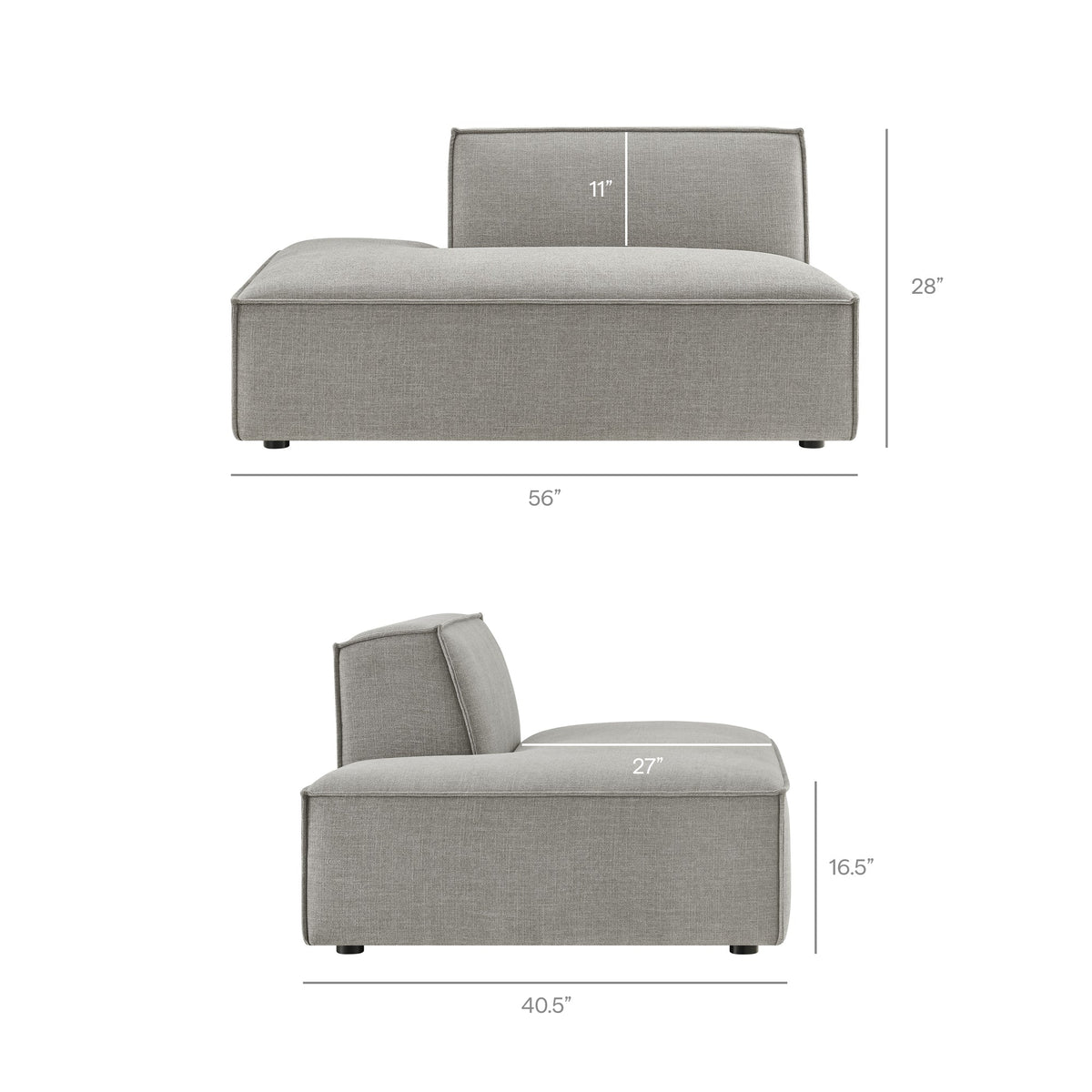 Restore 4-Piece Performance Fabric Upholstered Modular L-Shaped Armless Sectional Sofa