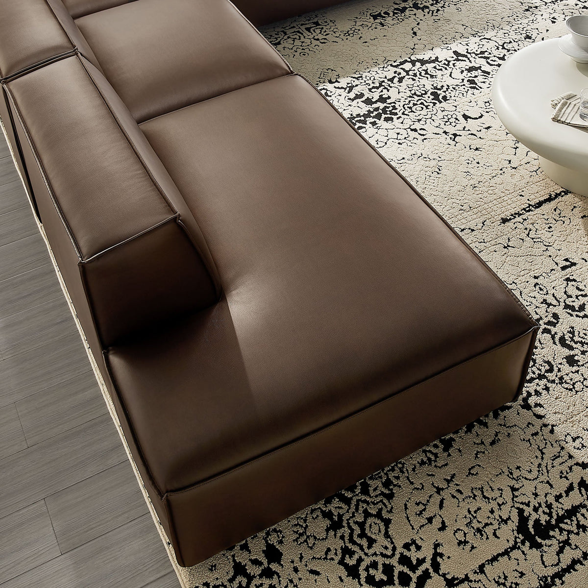 Restore 4-Piece Vegan Leather Modular L-Shaped Armless Sectional Sofa