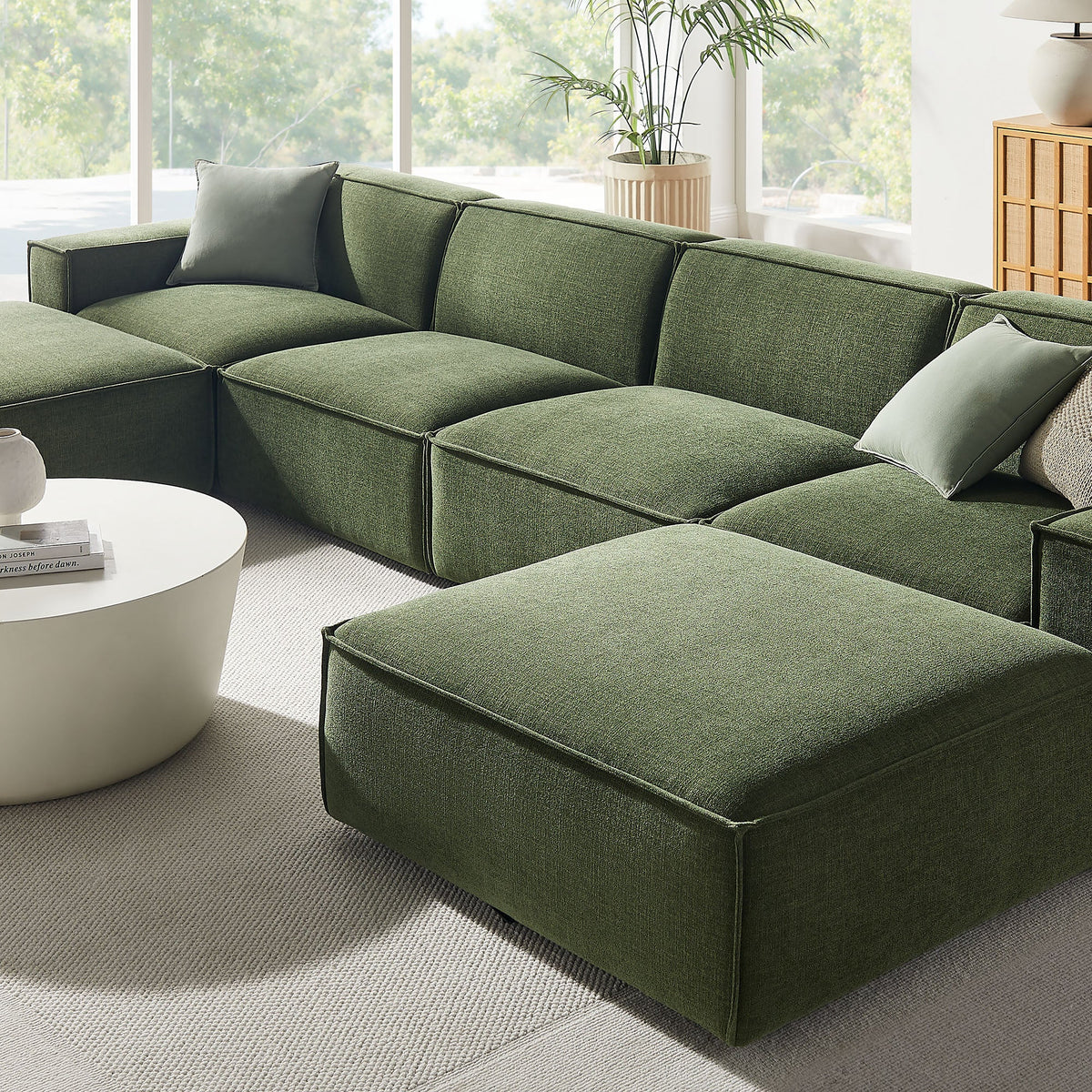 Restore 6-Piece Performance Fabric Upholstered Modular Sectional Sofa