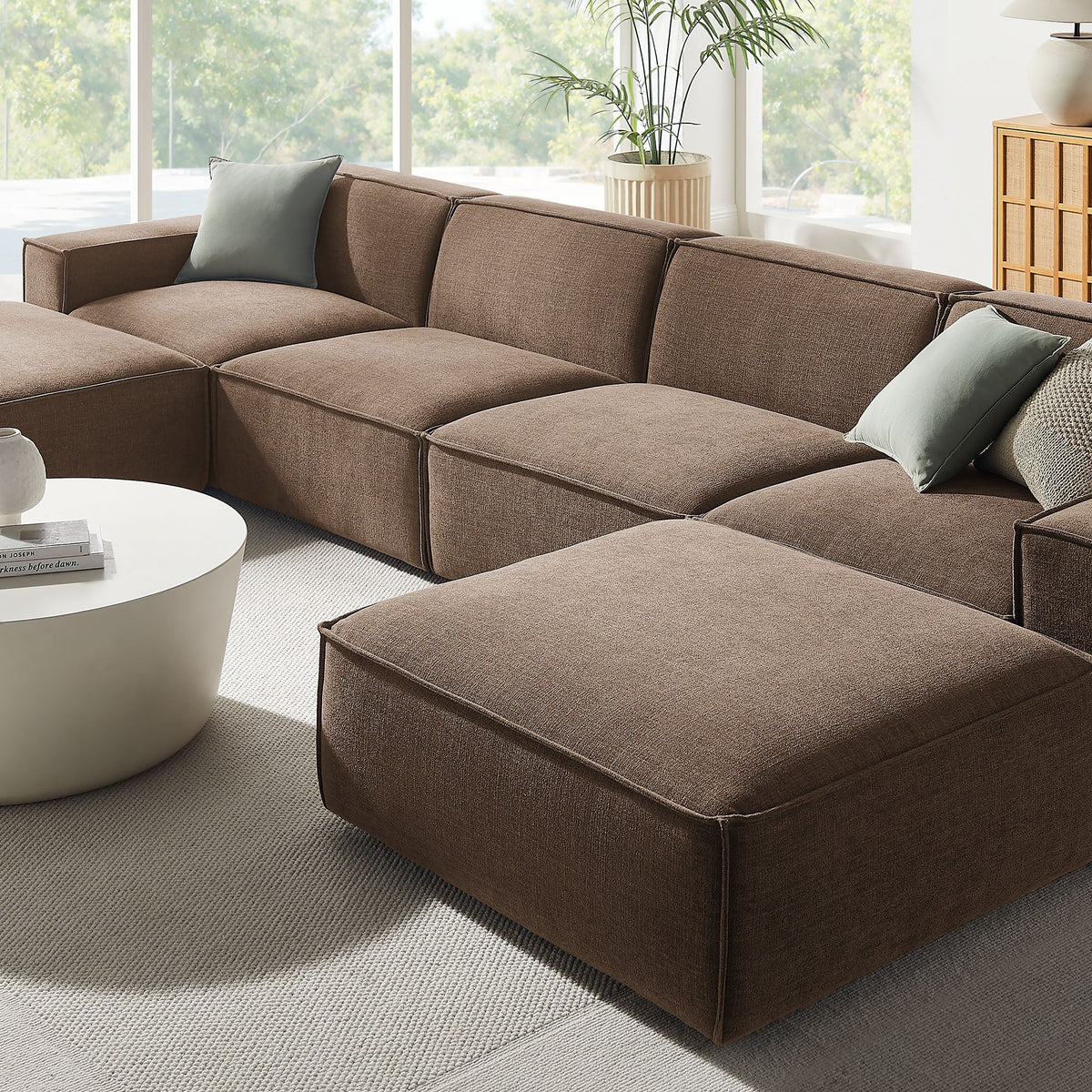 Restore 6-Piece Performance Fabric Upholstered Modular Sectional Sofa