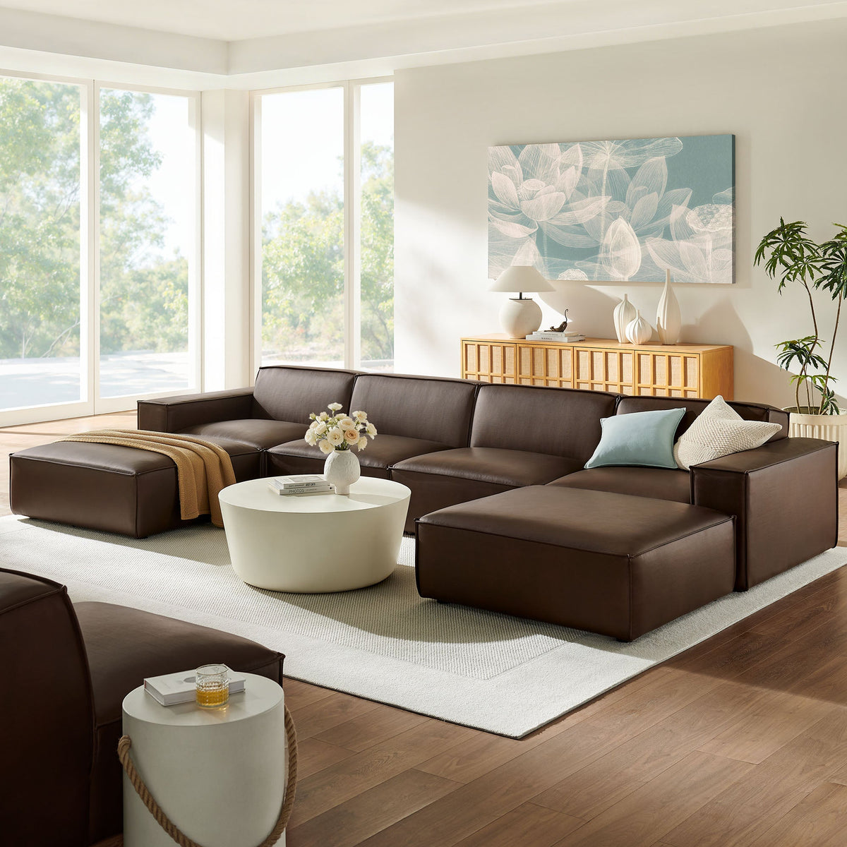 Restore 6-Piece Vegan Leather Modular Sectional Sofa