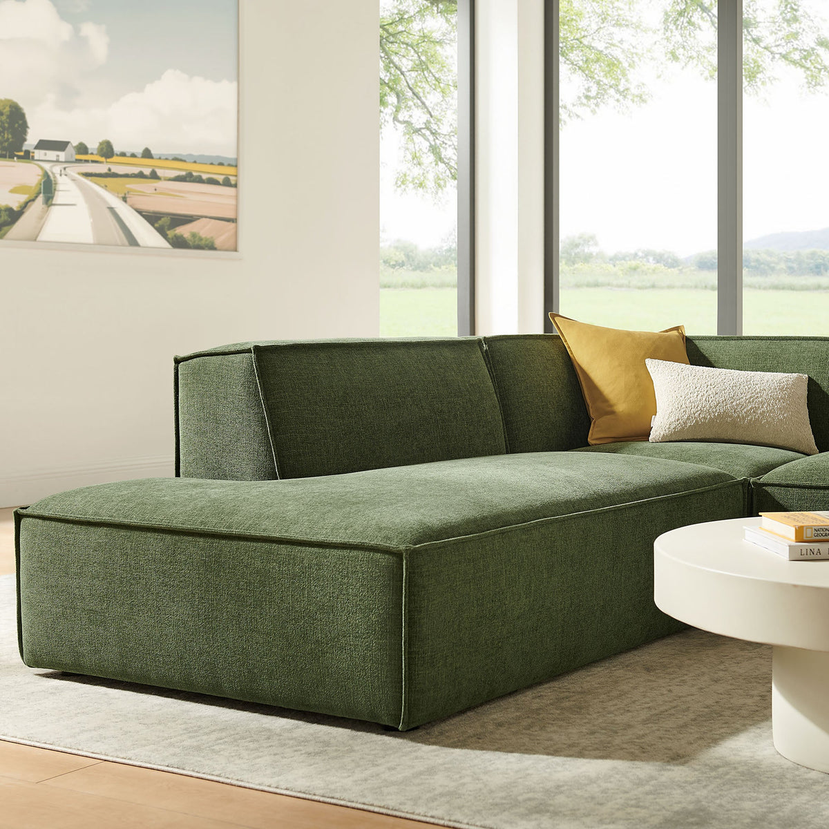 Restore 3-Piece Performance Fabric Upholstered Modular L-Shaped Sectional Sofa