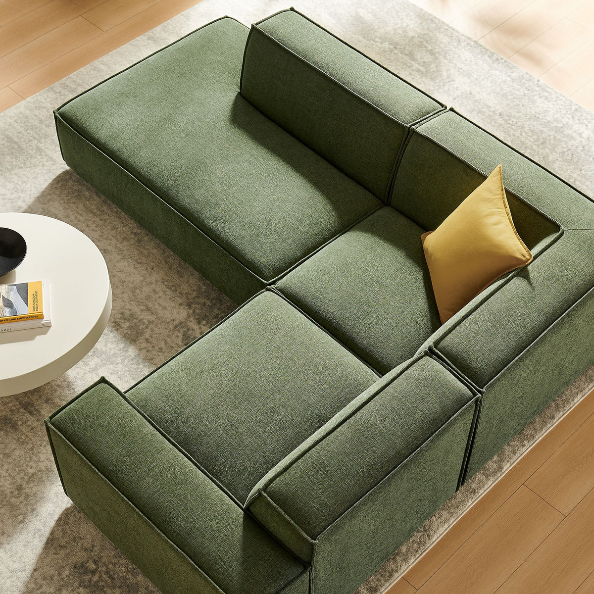 Restore 3-Piece Performance Fabric Upholstered Modular L-Shaped Sectional Sofa