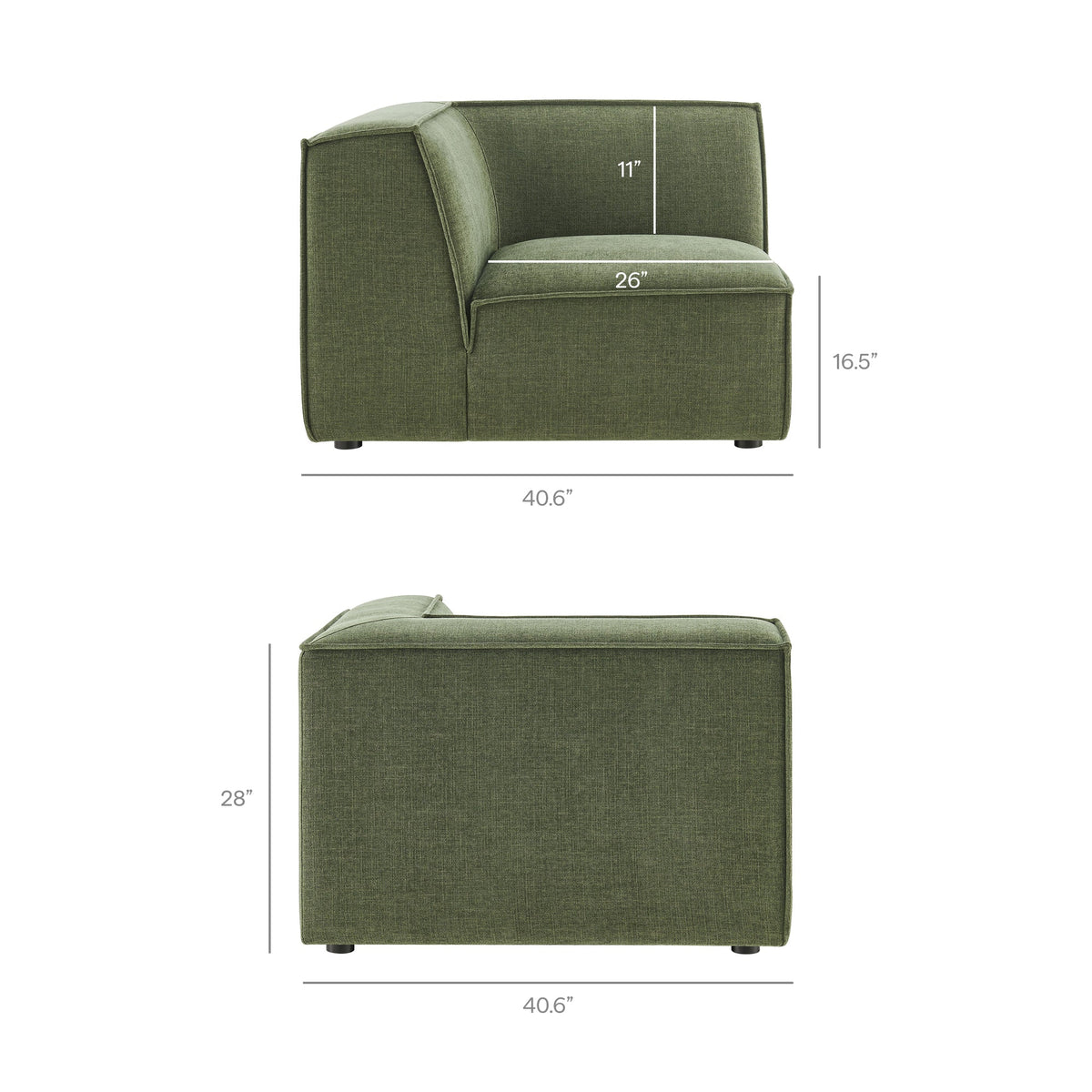 Restore 3-Piece Performance Fabric Upholstered Modular L-Shaped Sectional Sofa