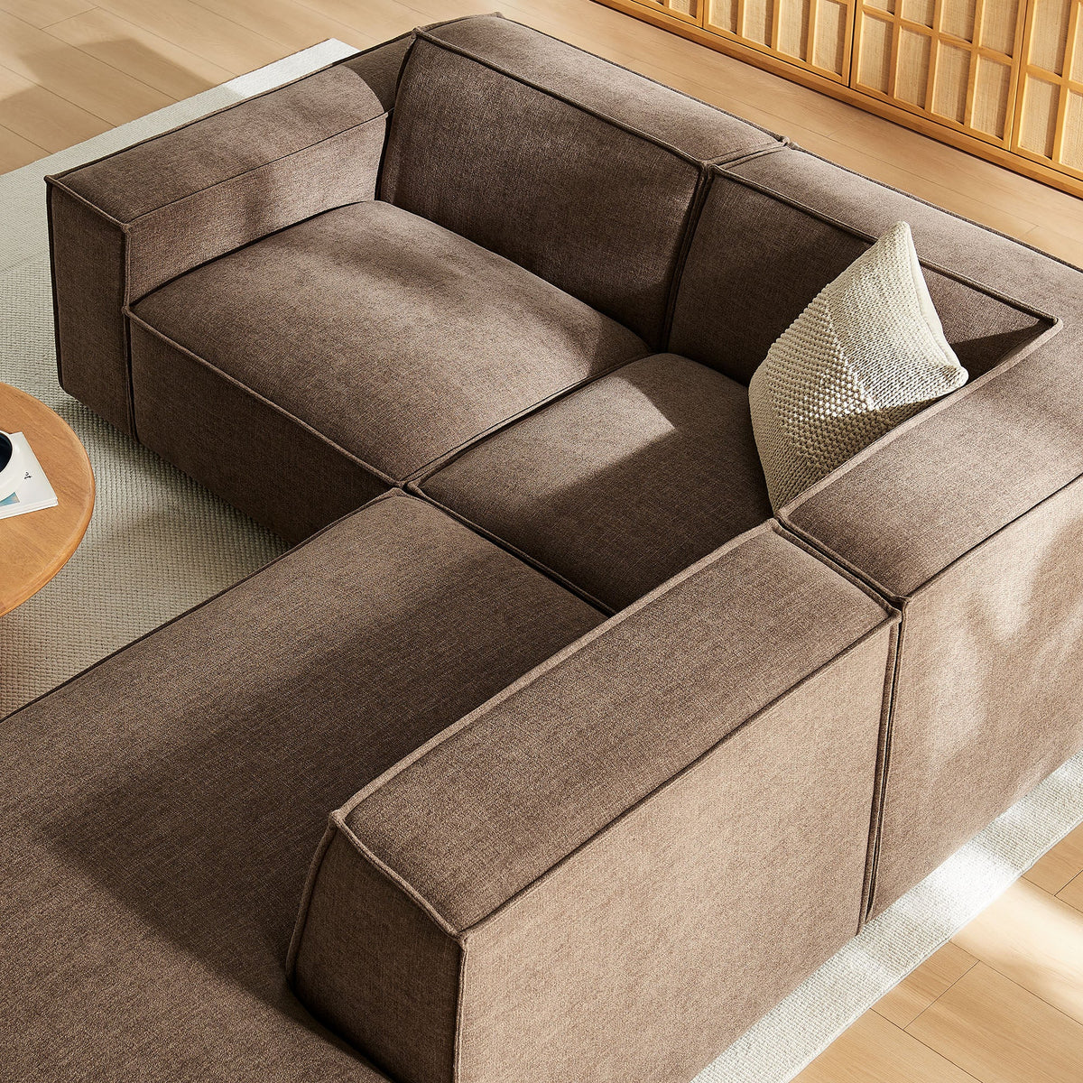 Restore 3-Piece Performance Fabric Upholstered Modular L-Shaped Sectional Sofa