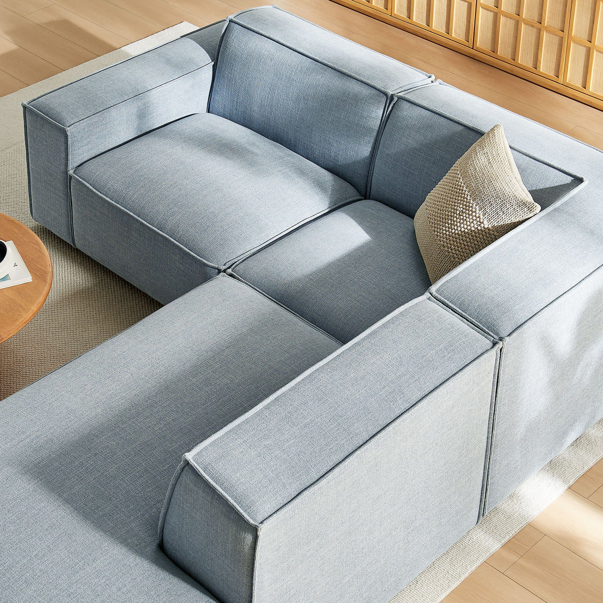 Restore 3-Piece Performance Fabric Upholstered Modular L-Shaped Sectional Sofa