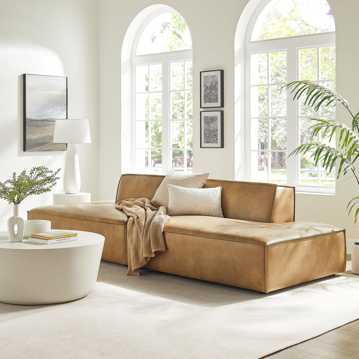 Restore 2-Piece Vegan Leather Modular Loveseat