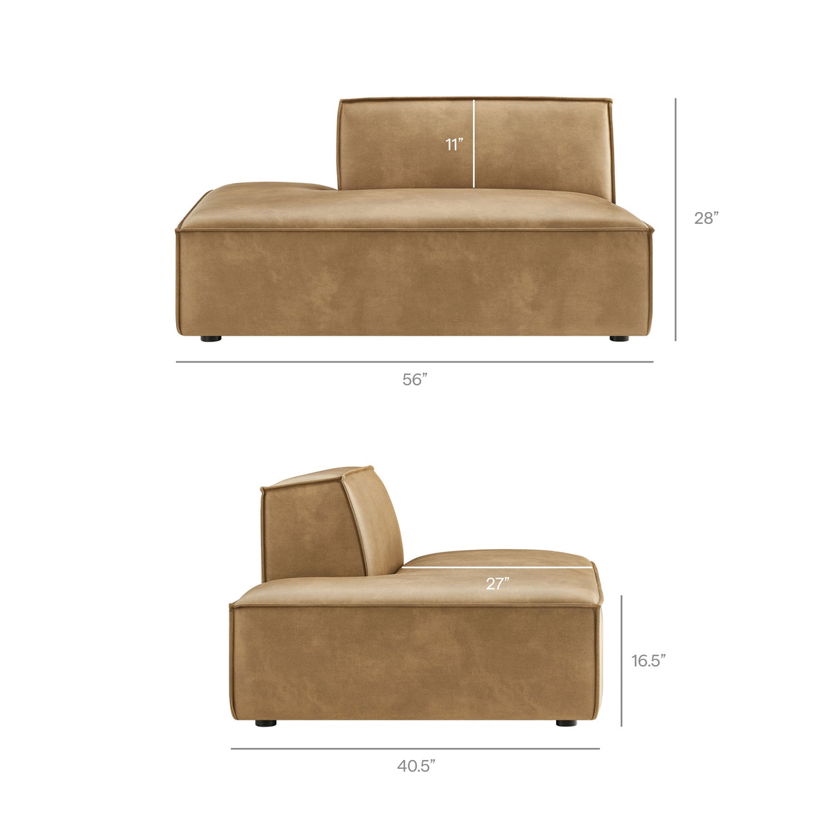 Restore 2-Piece Vegan Leather Modular Loveseat