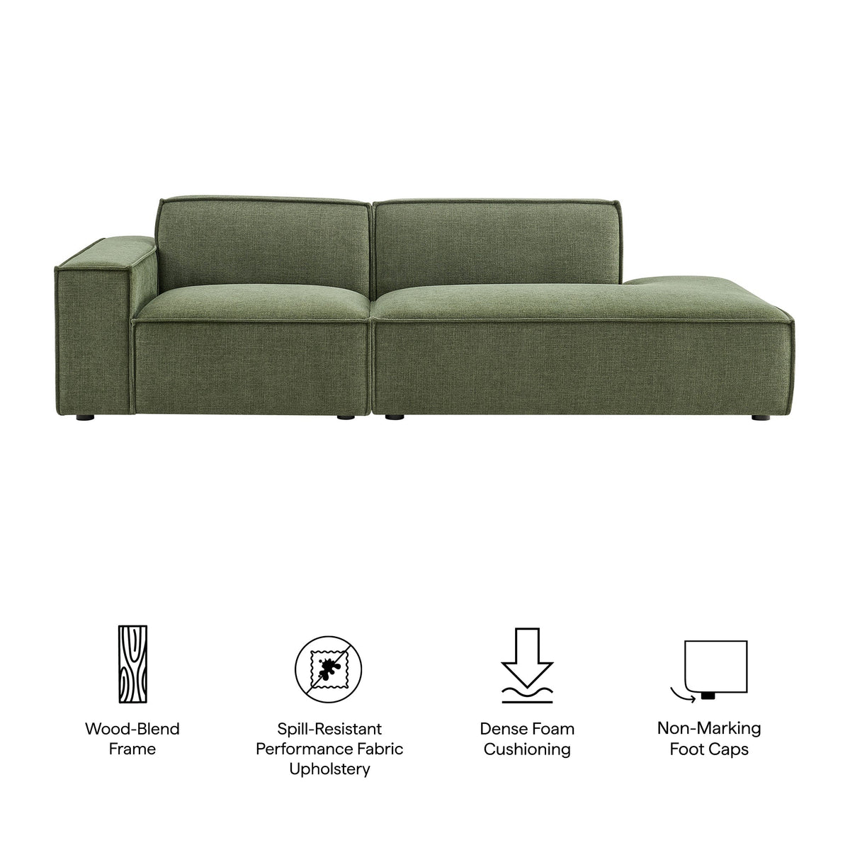 Restore 2-Piece Performance Fabric Upholstered Modular Loveseat