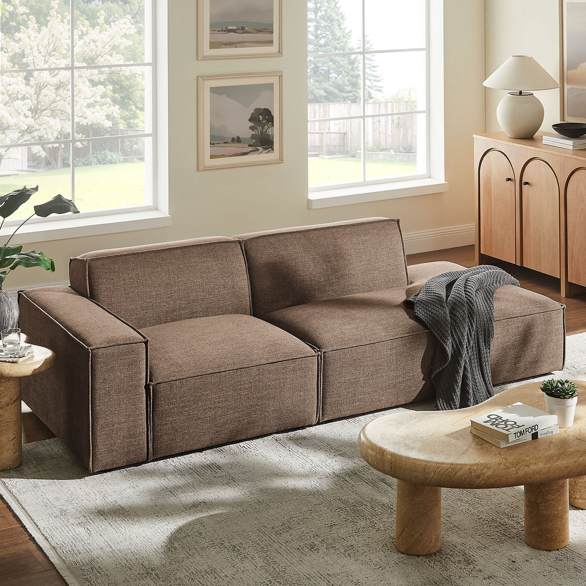 Restore 2-Piece Performance Fabric Upholstered Modular Loveseat