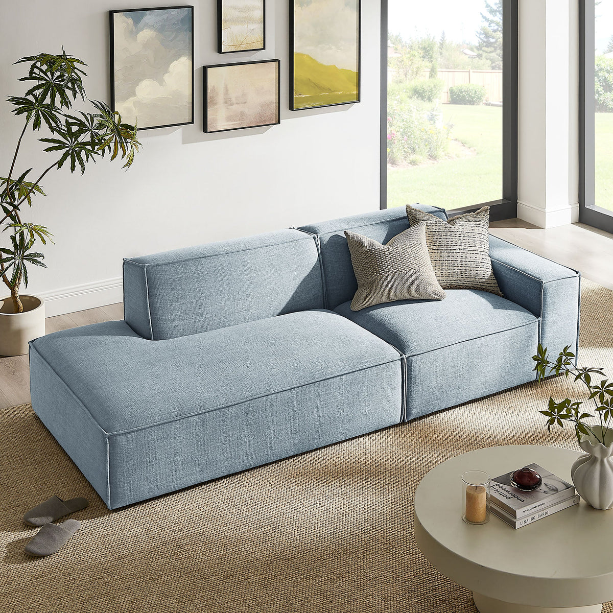 Restore 2-Piece Performance Fabric Upholstered Modular Loveseat
