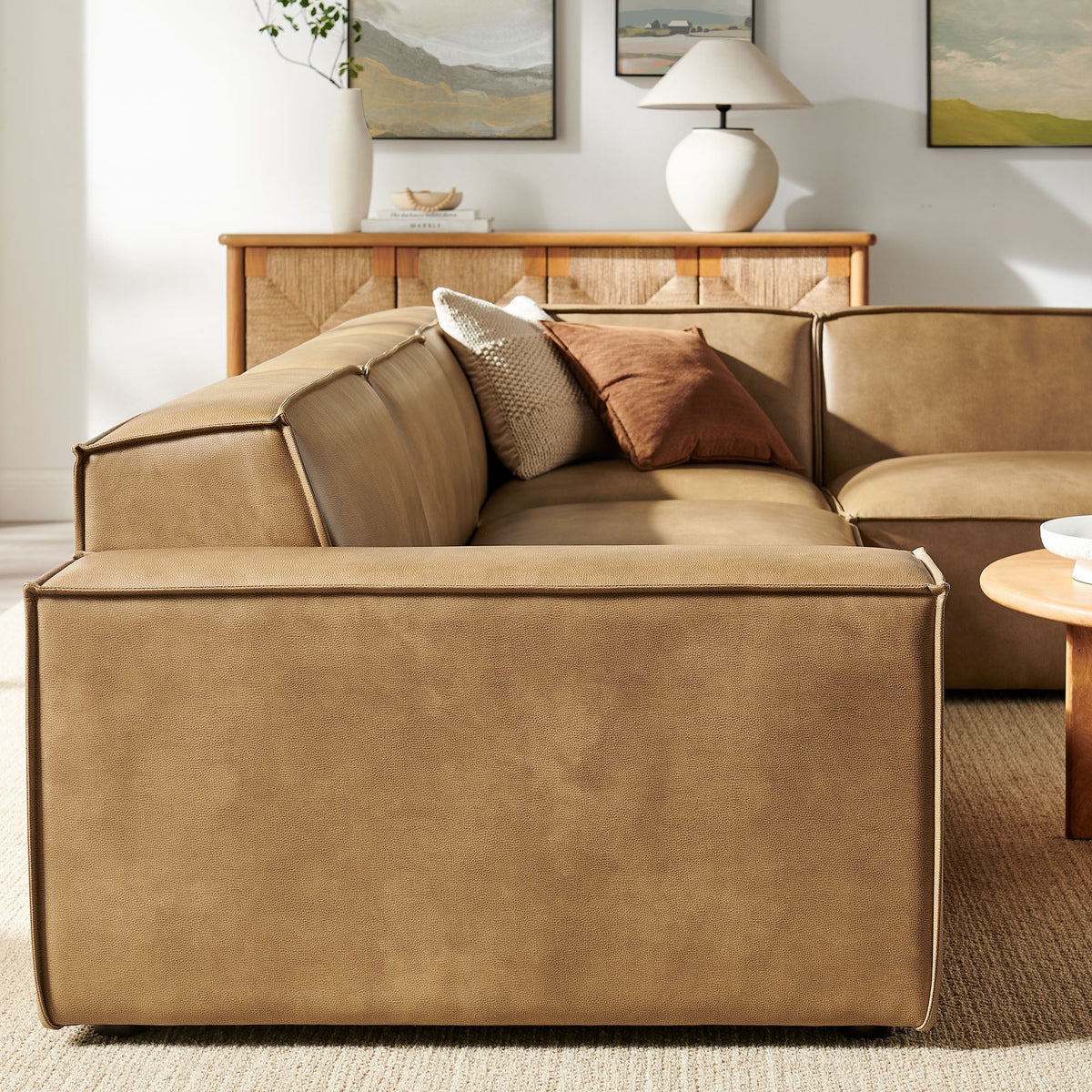 Restore 4-Piece Vegan Leather Modular L-Shaped Sofa