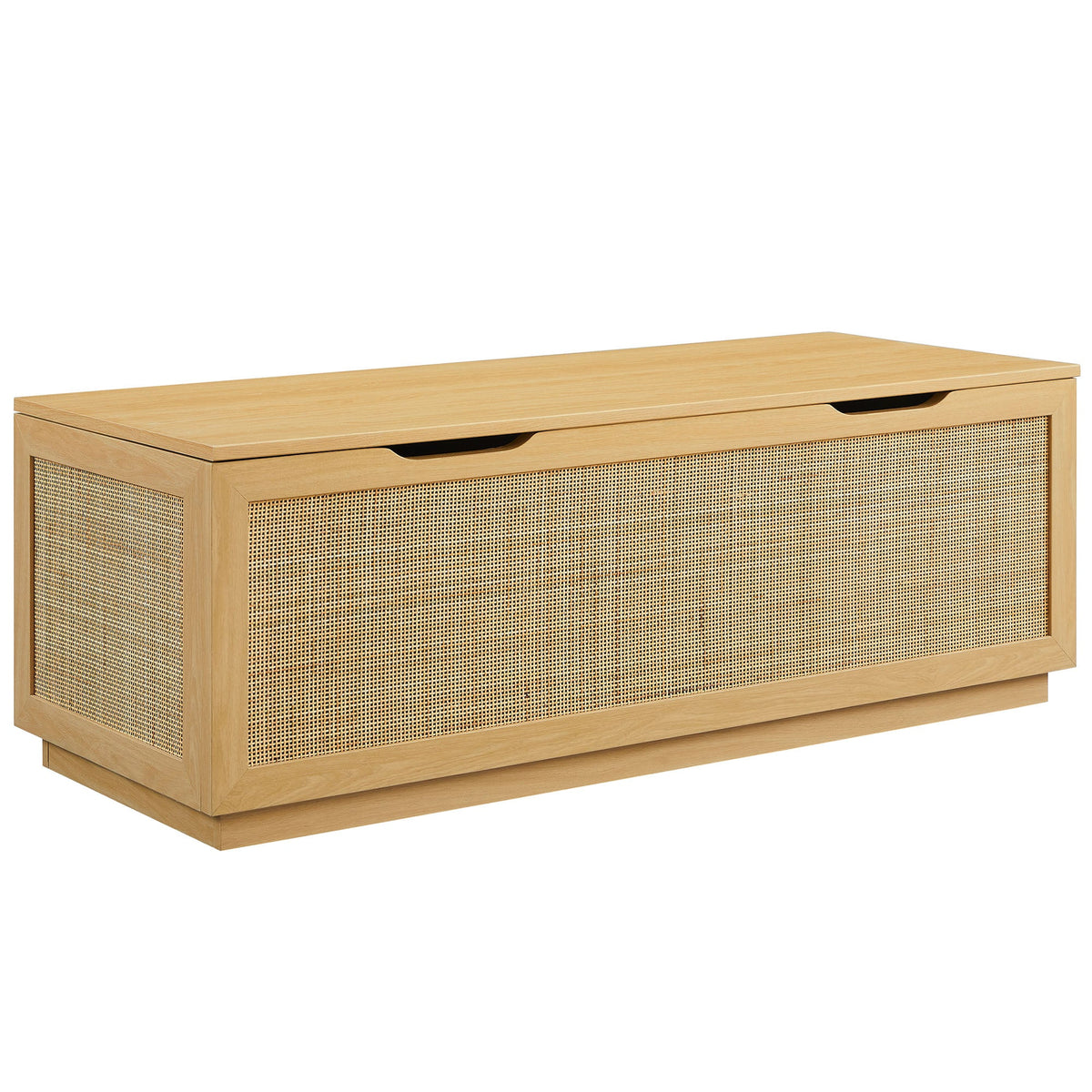 Soma Rattan Storage Bench, Walnut - view 1