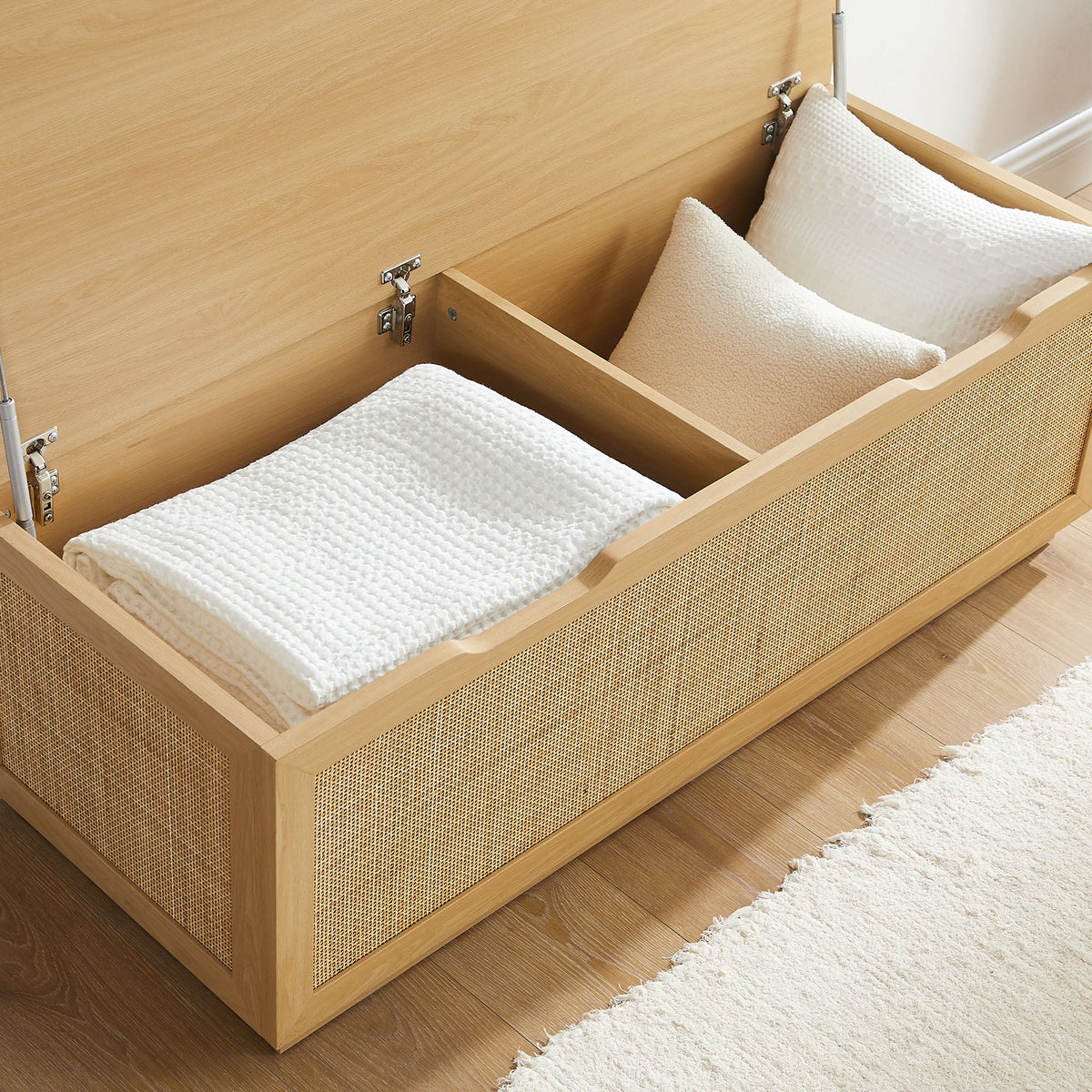 Soma Rattan Storage Bench, Oak - view 6