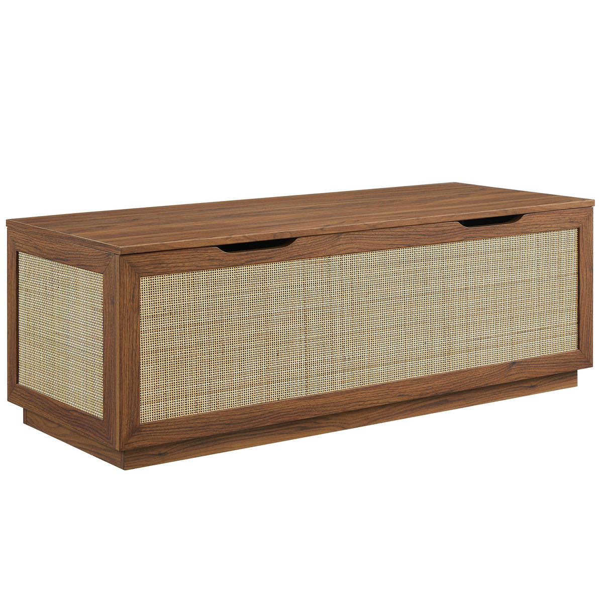 Soma Rattan Storage Bench, Walnut - view 1