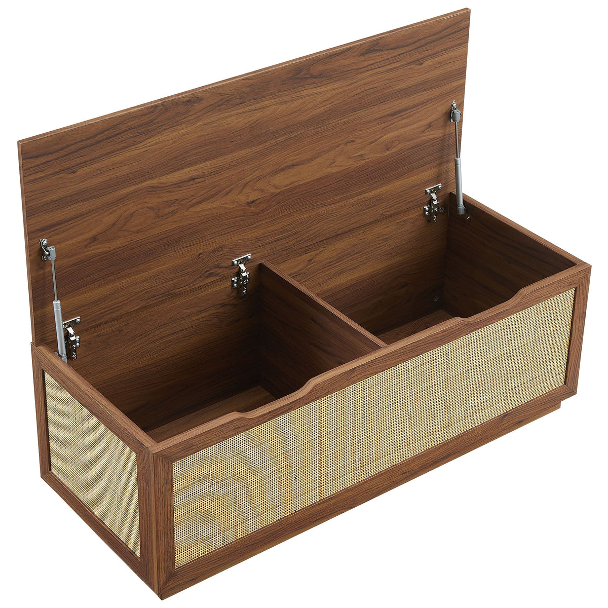 Soma Rattan Storage Bench, Walnut - view 4